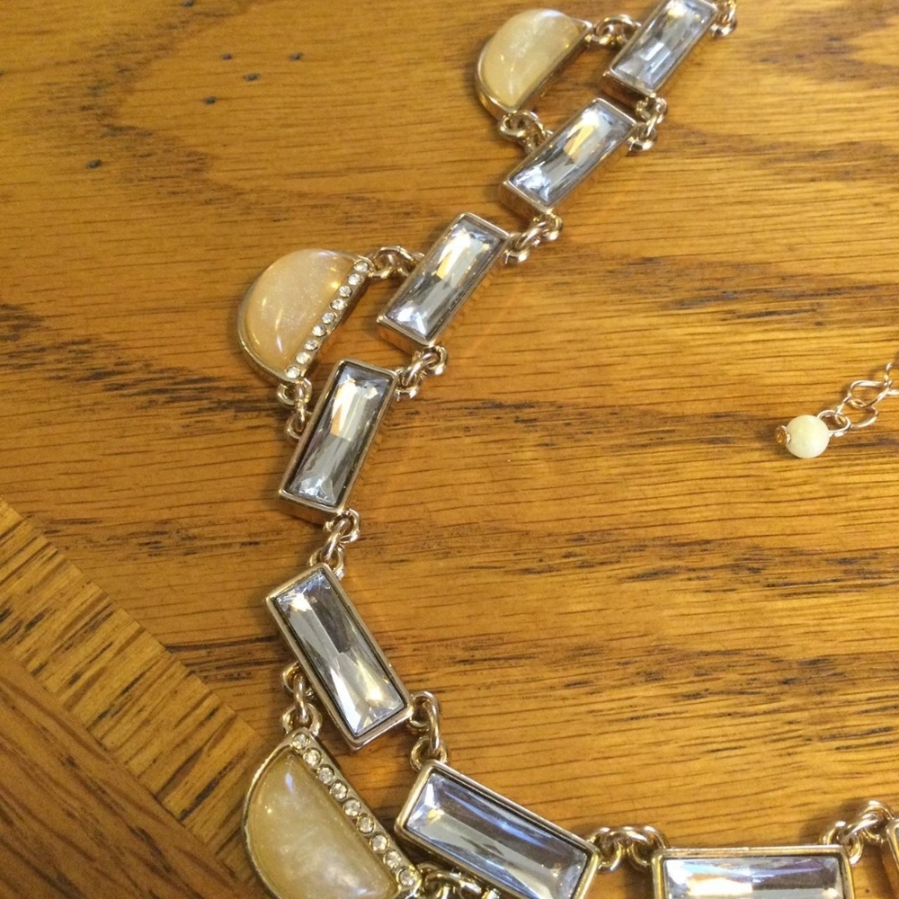 Pale yellow statement necklace